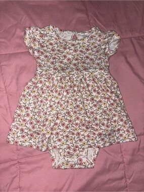 Carter's White Floral Baby Dress - Pink and Yellow Flowers